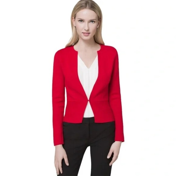 White House Black Market Medium size Milano crop sweater jacket - Picture 1 of 9